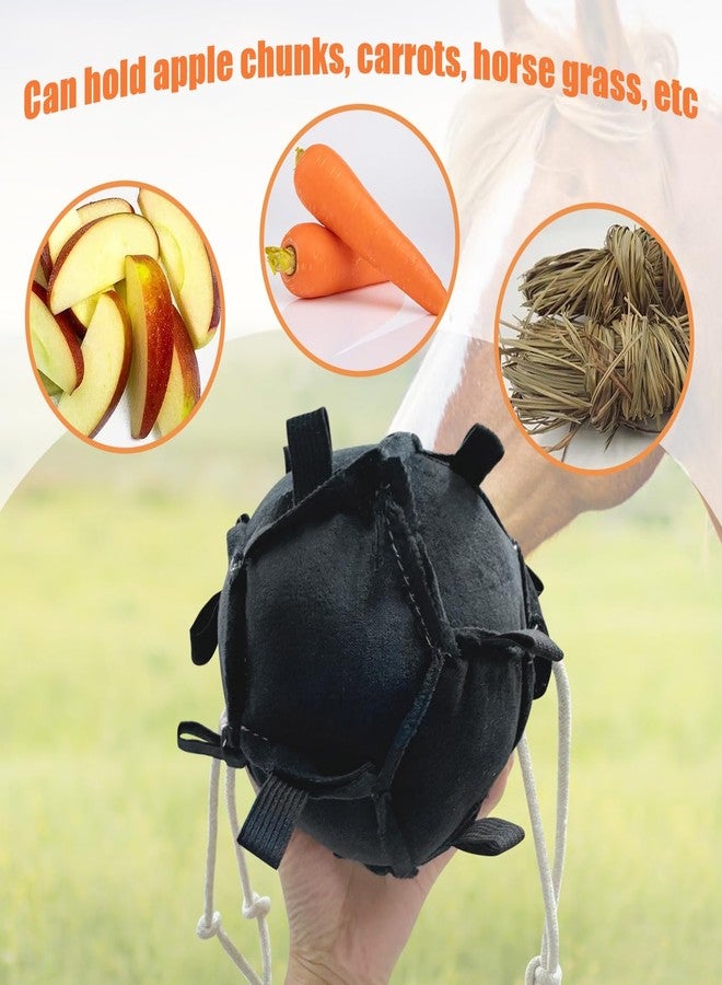 La La Pet Hanging Carrot Feeding Ball Interactive Feed Toy Relieve Stress and Avoid Boredom Equine Pony Cattle and Goat Treat Hay Balls Horse Stable Supplies Black - Image 5